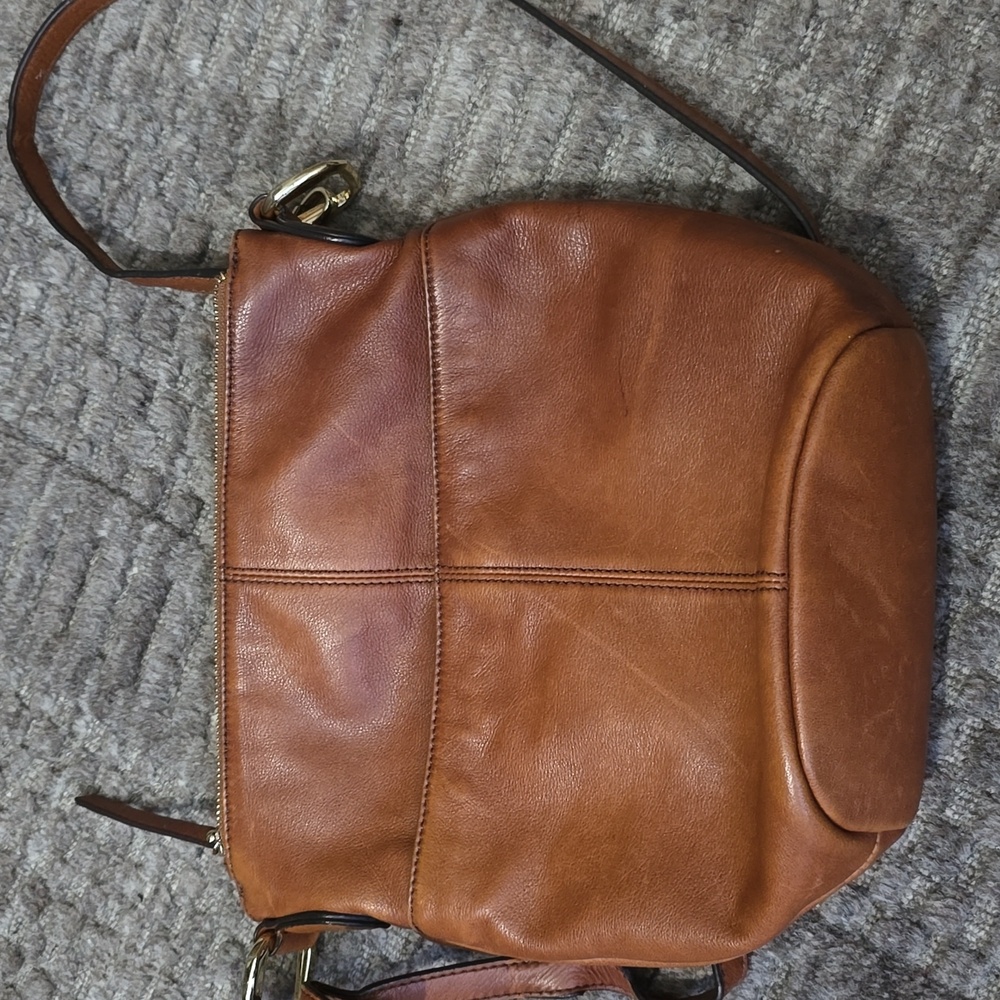 B. Makowski Brown Leather Crossbody Hobo Bag - Picture 11 of 11